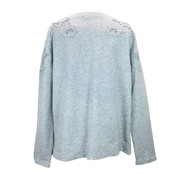 NWT Dalia Heather Gray Floral Sweatshirt M - Picture 3 of 4